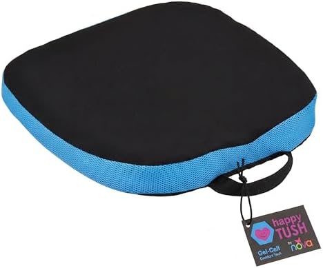 NOVA Happy Tush Gel Cell & Memory Foam Seat Cushion — Dual-Layer Pressure-Relief, 2.5" Thick, Foldable & Portable, Water-Resistant, Washable Non-Slip Cover, Home, Office & Travel