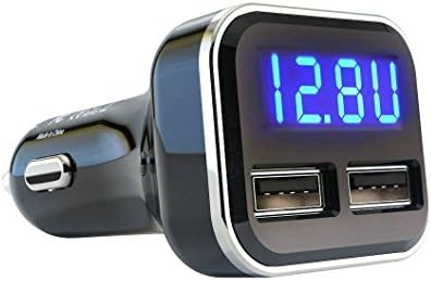USB C Car Charger Adapter with Voltage Display, 30W Cigarette Lighter Type C Fast Charge Power Delivery & Quick Charge 3.0 (PD & QC), Volt Meter Battery Monitor, Compatible with iPhone Galaxy