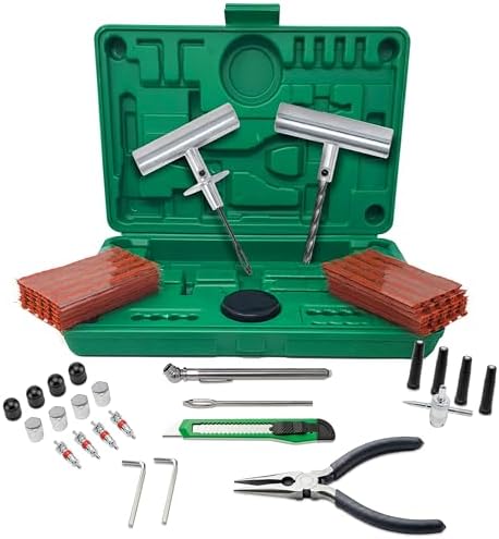 Tire Plug Kit 86 Piece - Universal Heavy Duty Flat Tire Repair Tool Kit - Fix for Car, Truck, Motorcycle, ATV, RV, Jeep & More - All in One Puncture Repair Kit