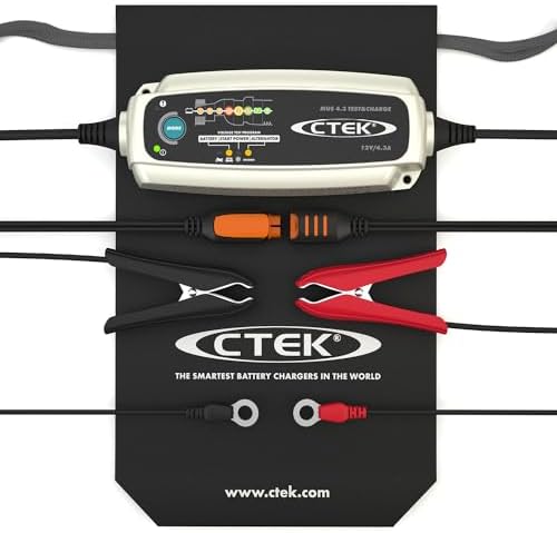 CTEK 4.3 Test & Charge, 12 Volt Fully Automatic Charger with Unique Battery and Alternator Testing, Ideal for Long Term Storage