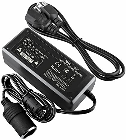 110-220V to 12V Car Socket AC/DC Power Supply Charging Adapter Replacement for Car Vacuum Cleaner, Air Compressor Tire Inflator, Portable Freezer 96W