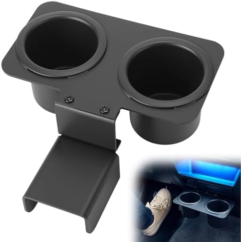 BBTO Upgrade Truck Water Cup Drink Holder Compatible with 73-87/91 C/K 10/20/30, with Leather Gasket, Adjustable Height, with Two Stainless Steel Cups