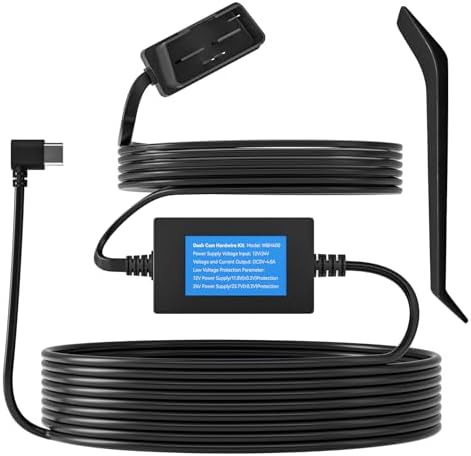 WOLFBOX USB C 4A OBD Hardwire Kit 11.48ft for All WOLFBOX Dash Cams, Converting 12V-24V to 5V, with Battery Drain Protection