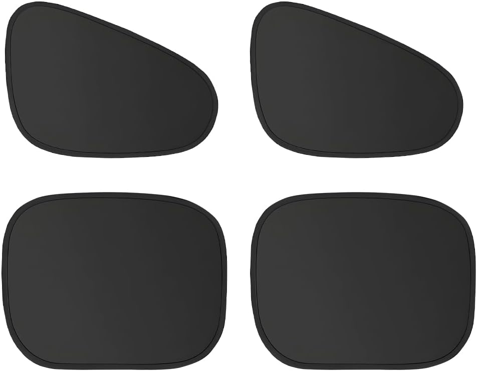4PCS Car Window Shade, Static Suction Front Rear Side Window Sun Shield Block UV Rays & Heat Glare, Foldable Auto Sunshade Cover for Baby Sleeping, Universal for SUV Van Truck