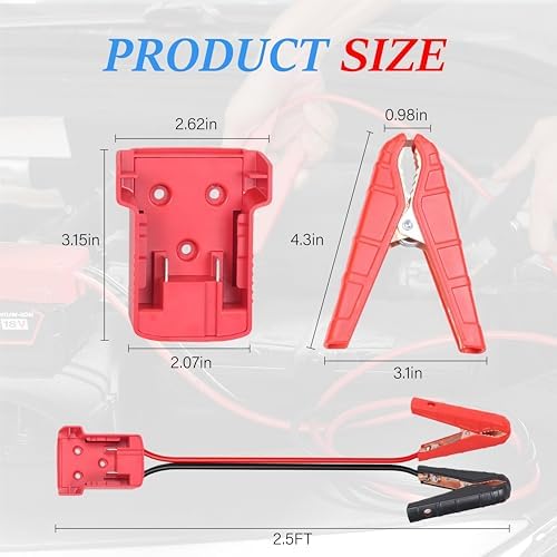 2FT 8AWG Silicone Jumper Cables Compatible with Milwaukee M18 Batteries