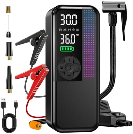 WEOLULI Car Battery Jump Starter with Air Compressor 2000A 150PSI