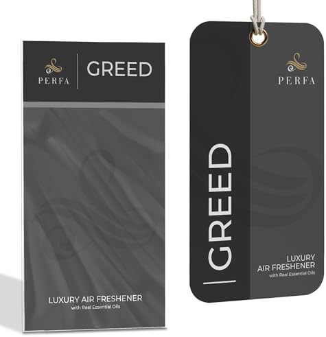 3PCS Greed Disposable Air Fresheners for Men | Long Lasting Car Air Freshener with Greed Fragrance | Lasts for 2 Weeks | Strong Car Perfume with Odor Eliminating Technology | by Perfa