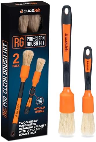 Suds Lab Detailing Brush, Rubberized Bristles, Wheel Rim Cleaner, 2-Pack