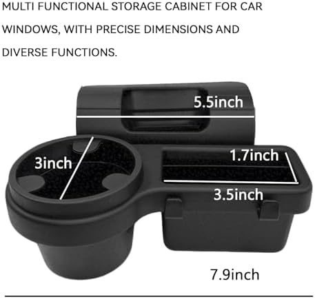 Car Door Storage Organizer with Cup Holder，Multifunctional Car Window Cup Holder Organizer Tray Side Hanging Rack，Backseat Storage Rack Box Hook for Hold Bottle Cell Phone Coin Key Charging Port