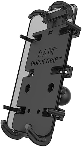 RAM Mounts Quick-Grip XL Phone Holder with B Size 1″ Ball Diamond Base, Universal Large Smartphone Cradle for RAM Mount Systems RAM-HOL-PD4-238AU