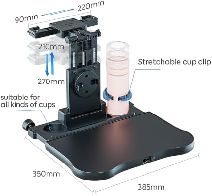 Car Seat Tray, Car Back Seat Tray Table for Kids, Foldable Travel Tray for Rear Passenger Seat, Car Food Trays for Eating, Car Desk for Laptop Working on the Road with Non-Slip Mat
