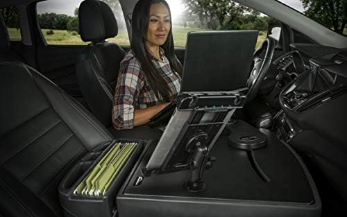 AutoExec Reach Car Desk for Your Vehicle Workstation and Mobile Office, Front Seat, Black with Tablet Mount