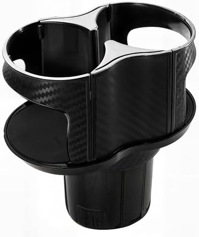 Double Cup Holder for Car, 2 in 1 Extra Cup Insert with Expandable Base, Multifunctional Extender Expander Adapter with Elastic Open-Close Cup Mouth, Adjustable Bracket FOR 2.1''-2.9'' BOTTLE DIAMETER