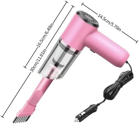 1-Piece Corded Car Vacuum, Portable Handheld Interior Cleaner, Pink