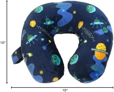 Wolf Essentials Kids Cozy Soft Microfiber Neck Pillow, Compact, Perfect for Plane or Car Travel, Shooting Star