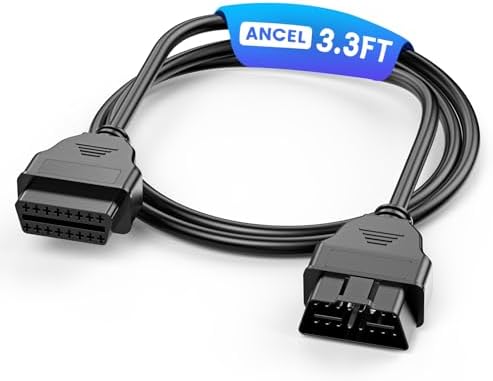 ANCEL 3.3 ft OBD2 Extension Cable, 16-Pin Male to Female Adapter