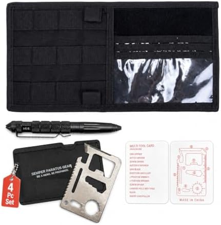 Car Sun Visor Organizer MOLLE Panel w/Multitools - Dad Gift, Black