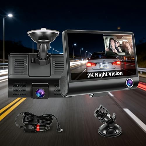 Dash Camera for Cars, Car Camera, Dual Dashcams for Cars with Night Vision, 32GB Card, Loop Recording.