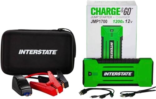 Interstate Batteries 12V Jump Starter & Charger 1200A 17,000mAh, 17Ah