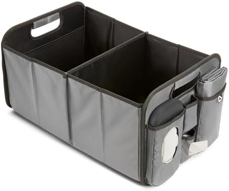 Munchkin Out-n-About Trunk Organizer for SUVs and Cars with Portable Changing Pad and Wet Baby Wipes for Diaper Changes On-the-Go, Collapsible, Grey