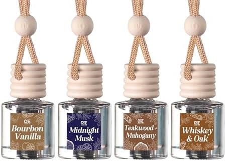 CE Craft Hanging Car Air Freshener – Fragrance Oil Diffuser with Essential Oils – Long-Lasting Aromatherapy Scents for Automobiles – 4 Pack, Masculine