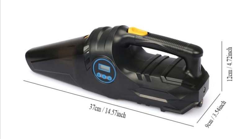 Car Vacuum Cleaner - Portable, High-Power, Handheld Vacuum Cleaner, Tire Inflator Pump with 3 Attachments, 16.5-Foot Power Cord - 12V, Car Interior Cleaning and Inflator Accessory Kit - Black