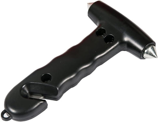 Double-sided Window Breaker with carbonized hammer tips, Window Breaker, black safety hammer with hidden shape blade