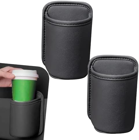 2 PCS Car Door Cup Holder, Clip On Storage Bag for Beverage Water Cup Mobile Phone, Multifunctional Waterproof Car Window Cups Holder, Universal Scratch-Resistant Backseat Storage Organizer
