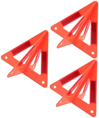 3pcs Foldable Emergency Safety Reflective Triangles for Vehicles High Visibility Roadside Warning Sign for Cars and Trucks Durable Design for Enhanced