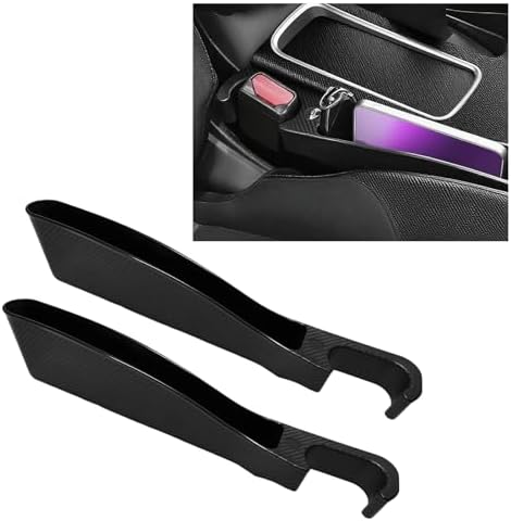 2 PCS Car Seat Gap Filler, Multifunctional Auto Side Seat Crevice Filler with Charging Hole, Car Gap Blocker Storage Box Inserts Between Seat & Console for Key Phone Card