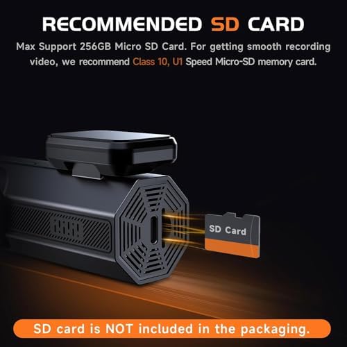 Dash Cam 2.5K Dash Camera for Cars, V200 WiFi Dash Cam Front, Wireless Dashcam with App, WDR Night Vision, G-Sensor Dash Camera, 24H Parking Mode, Loop Recording, Support 256GB Max