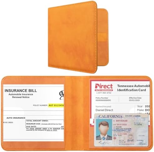 CoBak Car Registration and Insurance Holder for Men and Women | Small Lightweight Vehicle Glove Box Car Organizer, Auto Truck Compartment Case for Essential Document, Driver License