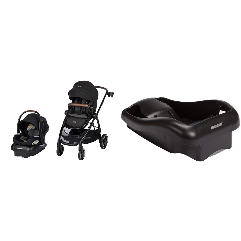 Maxi-Cosi Zelia™² Luxe 5-in-1 Modular Travel System, New Hope Black & Mico 30 Stand-Alone Additional Infant Car Seat Base, Black, One Size