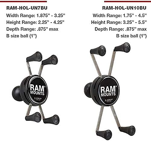 RAM MOUNTS X-Grip Large Phone Mount Holder – Universal Smartphone Cradle with B Size 1" Ball (RAM-HOL-UN10BU)