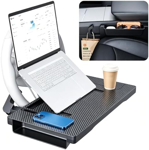 Tesla Model Y 3 Steering Wheel Desk Tray Car Laptop Seat Gap Organizer