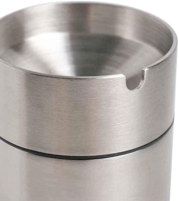 JOCHA Car Ashtray with lid smell proof Stainless Steel Portable Smokeless Detachable Windproof Self Extinguishing Butt Bucket Ash Tray for Most Car Cup Holder for Outdoor Travel Home Office (Silver)