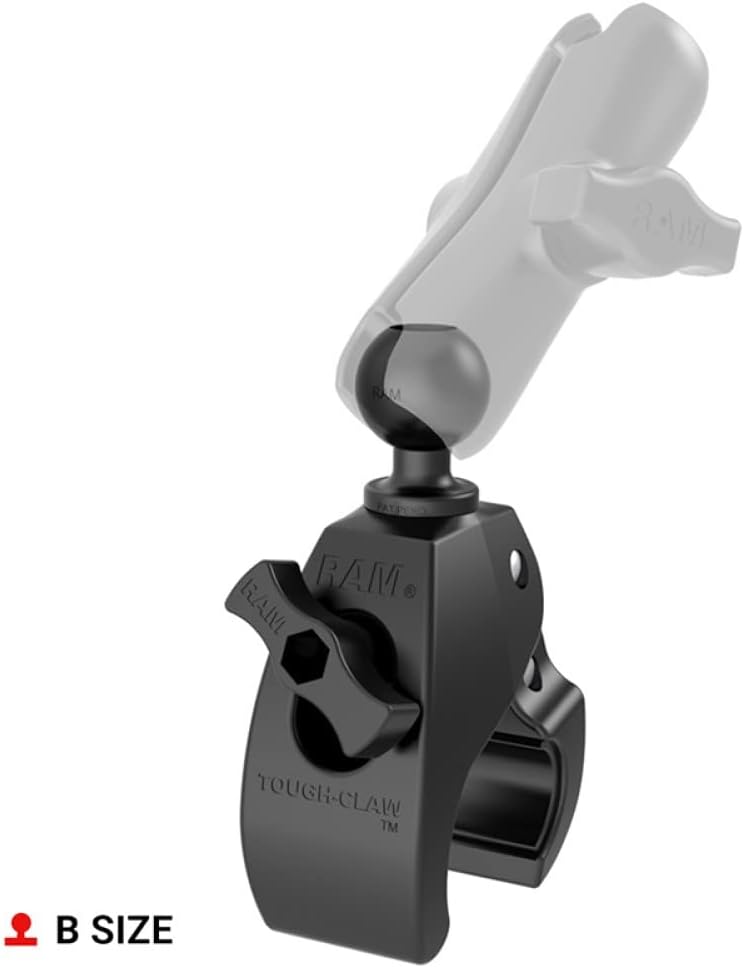 RAM MOUNTS Tough-Claw Small Clamp Mount Base – B Size 1" Ball, Fits 0.625"-1.14" Rails (RAP-B-400U)