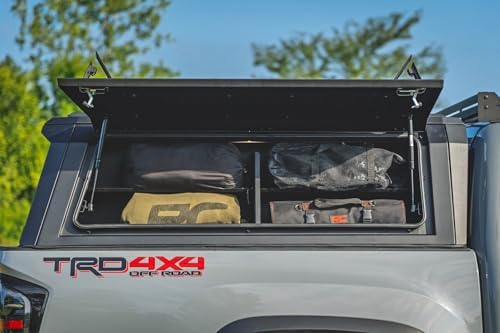 Rough Country Modular Bed Cap Passenger Side Shelf Bin - Add-On Storage Organizer with LED Lighting for Toyota Tacoma (2016–2023) RC Bedcap
