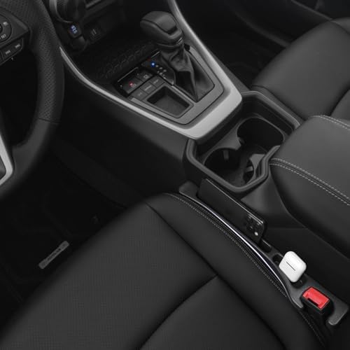 Pukonger Car Seat Gap Filler Compatible with Toyota Rav4 Accessories Seat Gap Plug Blocker with Storage Slot Organizer Non-Slip Car Cup Holder Coaster 2 Pack Black