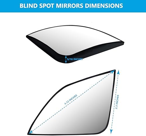 Convex Stick On Custom Fitted Blind Spot Mirrors Compatible With Toyota Camry 2018-2026- Engineered to Provide A Wider View
