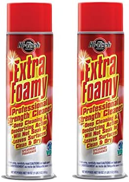 HI-TECH Extra Foamy Professional Strength Carpet and Upholstery Cleaner, Stain Remover and Deodorizer (2 Pack)