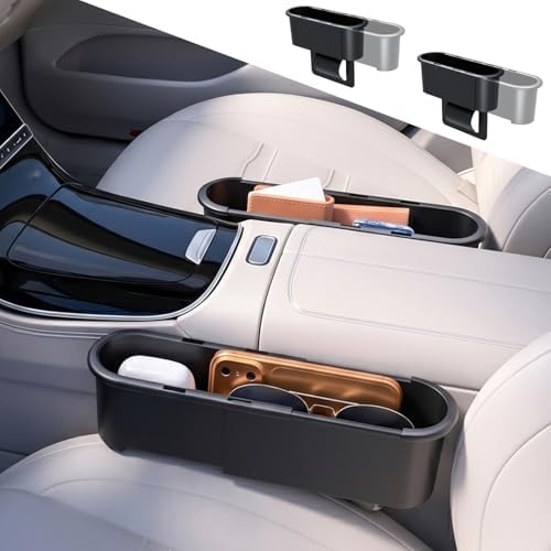 Car Seat Gap Filler Organizer 2 Pack, Adjustable Seat Side Storage Box