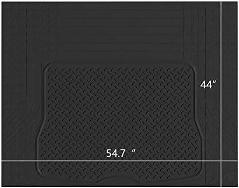 PIC AUTO Heavy Duty Cargo Liner, Trimmable All-Weather Rubber Trunk Mat for Cars, SUVs, Vans & Trucks, Anti-Slip Backing, Durable Protection, Large, Black