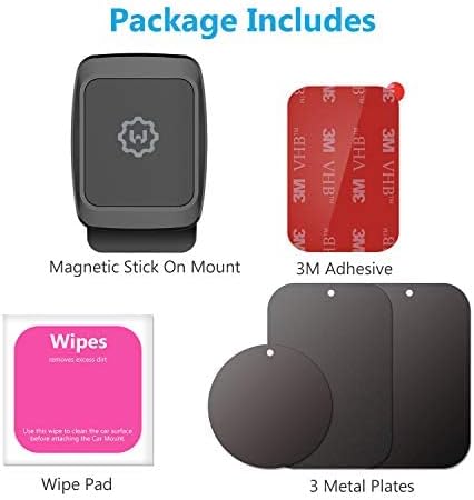 (2 Pack Universal Stick On Dashboard Magnetic Phone Car Mount, for Cell Phones and Mini Tablets with Fast Swift-snap Technology, (Newer Bigger Model)