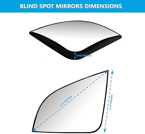 Convex Stick On Custom Fitted Blind Spot Mirrors Compatible With Toyota Rav4 2013-2026- Engineered to Provide A Wider View
