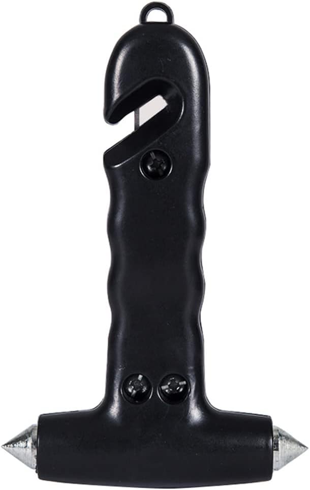 Double-sided Window Breaker with carbonized hammer tips, Window Breaker, black safety hammer with hidden shape blade