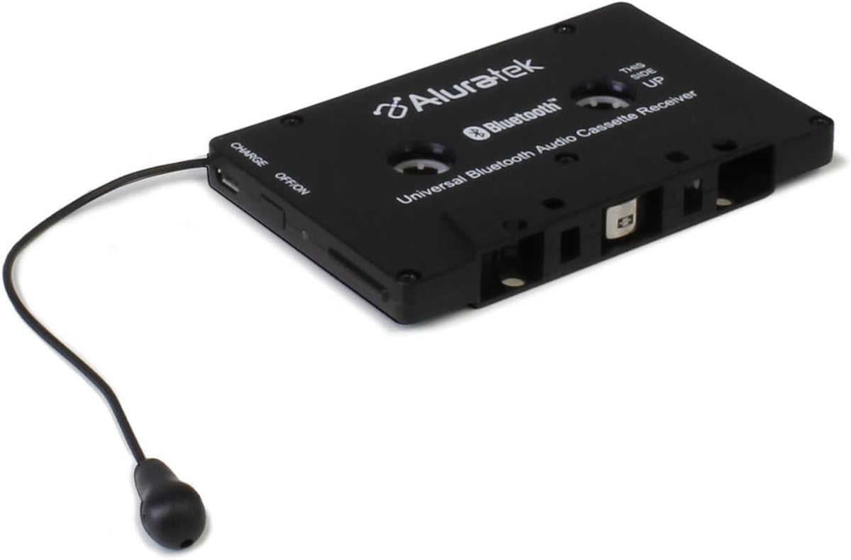 Aluratek Universal Bluetooth Audio Cassette Receiver, Built-in Rechargeable Battery, Up to 8 Hours Playtime, Audio Receiving up to 33 Feet, ABCT01F