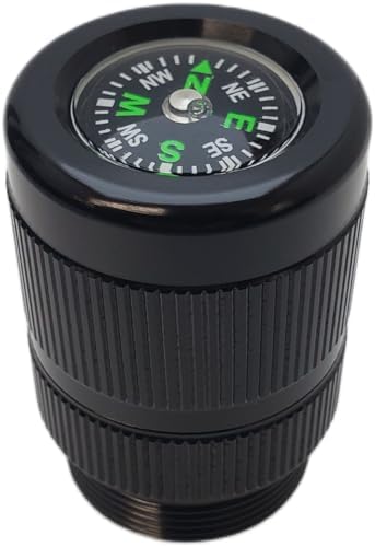 Lumencraft Glass Breaker 2 in 1 Tail Cap with Compass, Compatible/Replacement for Maglite Flashlights, Concealed Tungsten Carbide Tip, Emergency Rescue Tool (C Cell Incandescent)
