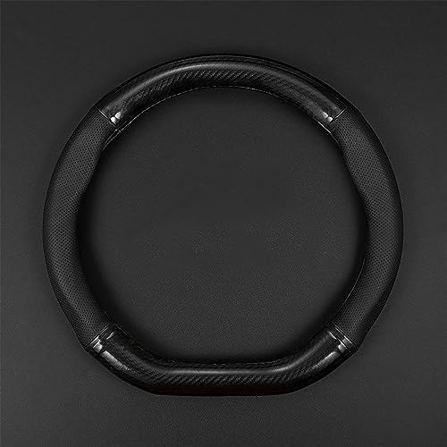 gunhunt 1 PC Car Breathable Steering Wheel Cover, Carbon Fiber Non-Slip Steering Wheel Protector, Wear -Resistant Steering Wheel Sleeve, Four Seasons Universal Steering Wheel Set (D -Shaped)