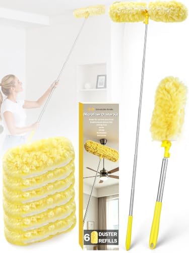 6ft Extended Handle Duster with 6 Refills for Swiffer Dusters